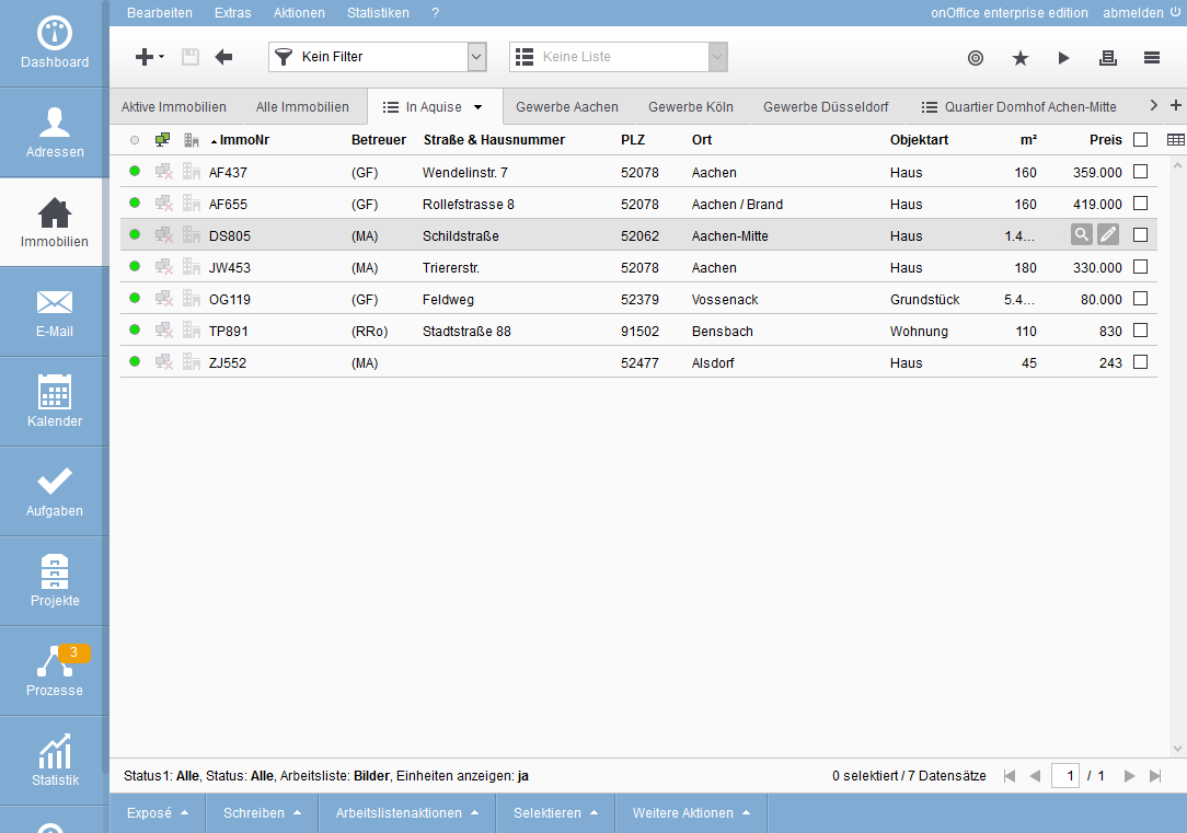 properties List View