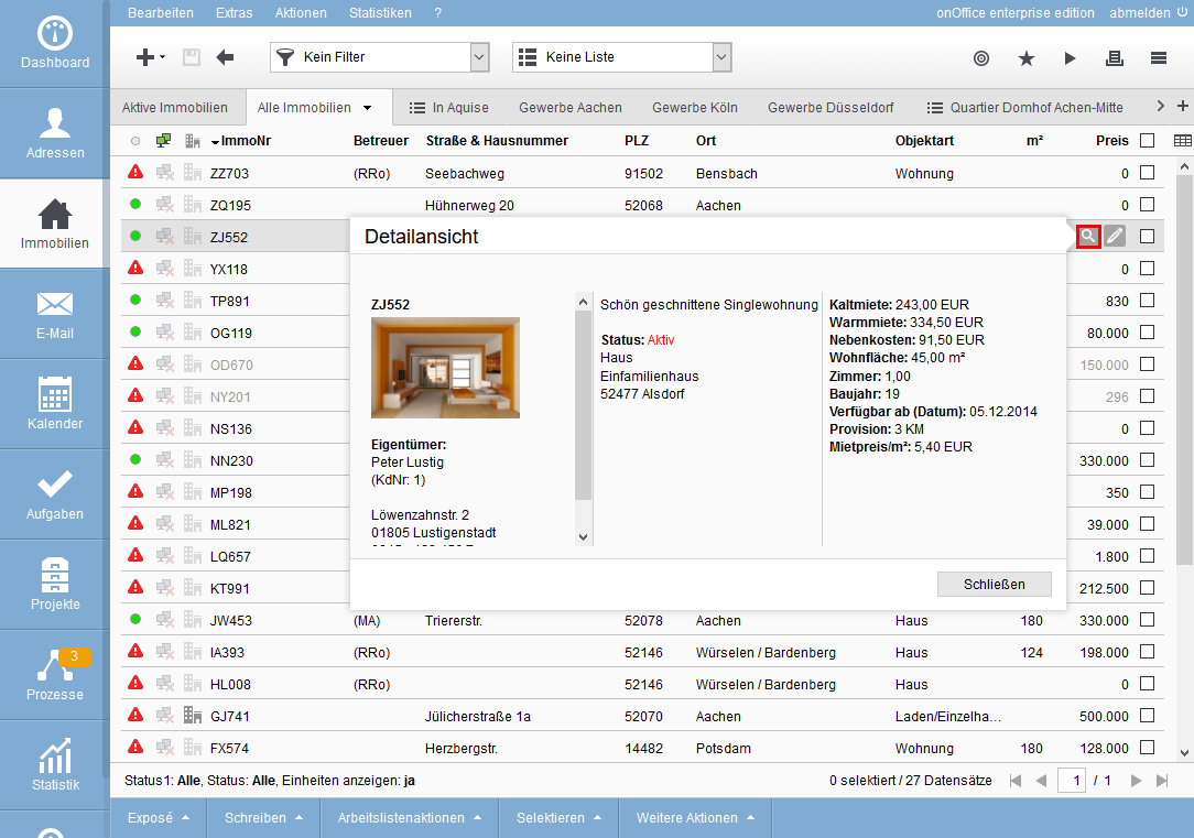 Property List View Magnifier