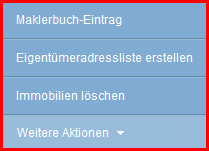 Immobilienliste Aktionsleiste weitere Aktionen