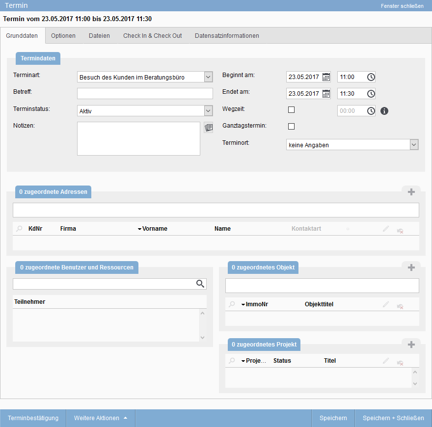 Termine (Kalender) - OnlineHilfe | OnOffice Hilfe