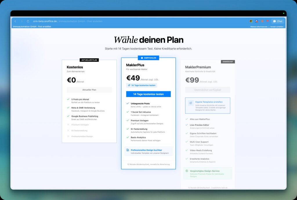 Immoautomation - Bild 11 - Plan auswählen