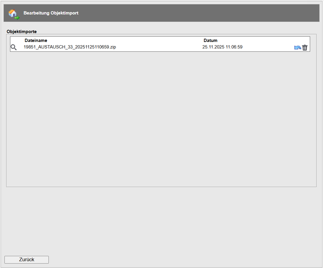 Liste der Immobilien zum Austausch