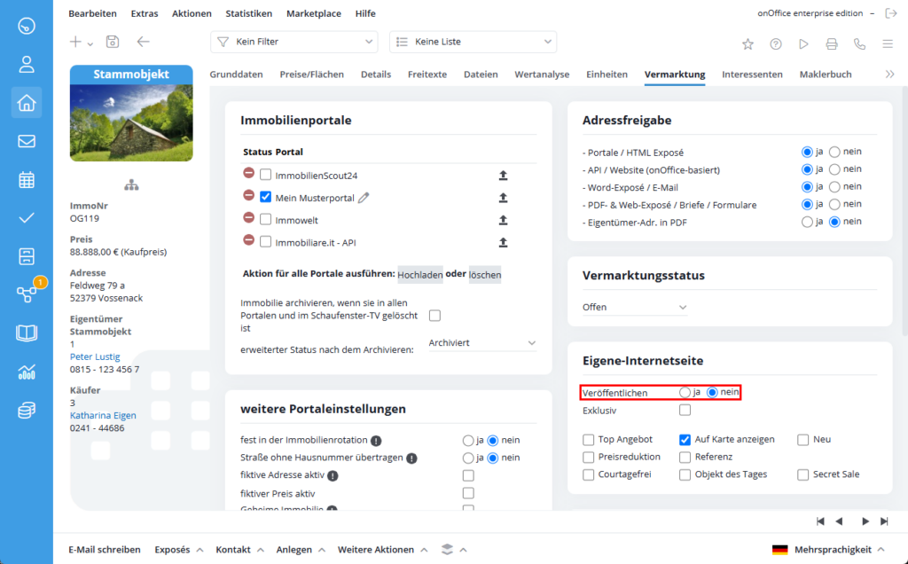 Veröffentlichung eigene Website Reiter Vermarktung