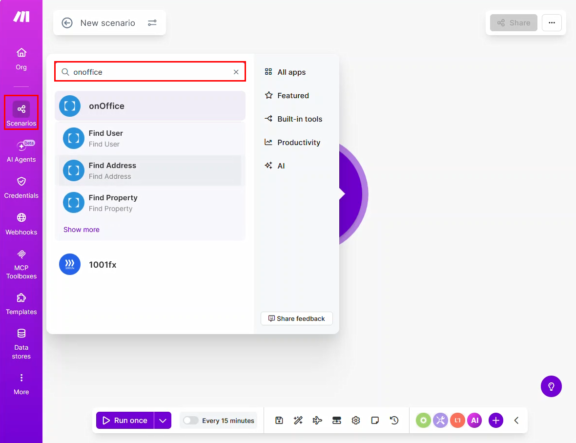 Make.com - onOffice verbinden